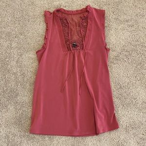 Pink Tank with Lace detailing